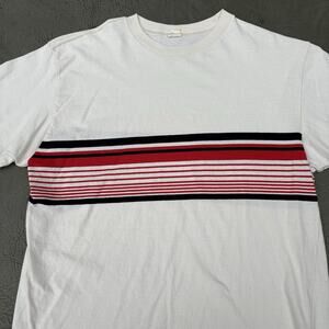 Warehouse & Co Japan Lot 4093 Panel Border T Shirt Cream Navy Red XL